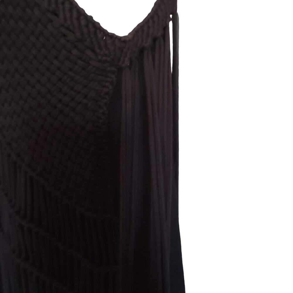 DENIM & SUPPLY RALPH LAUREN Macrame Fringe Maxi Boho Dress Black Women's Small - Picture 8 of 16